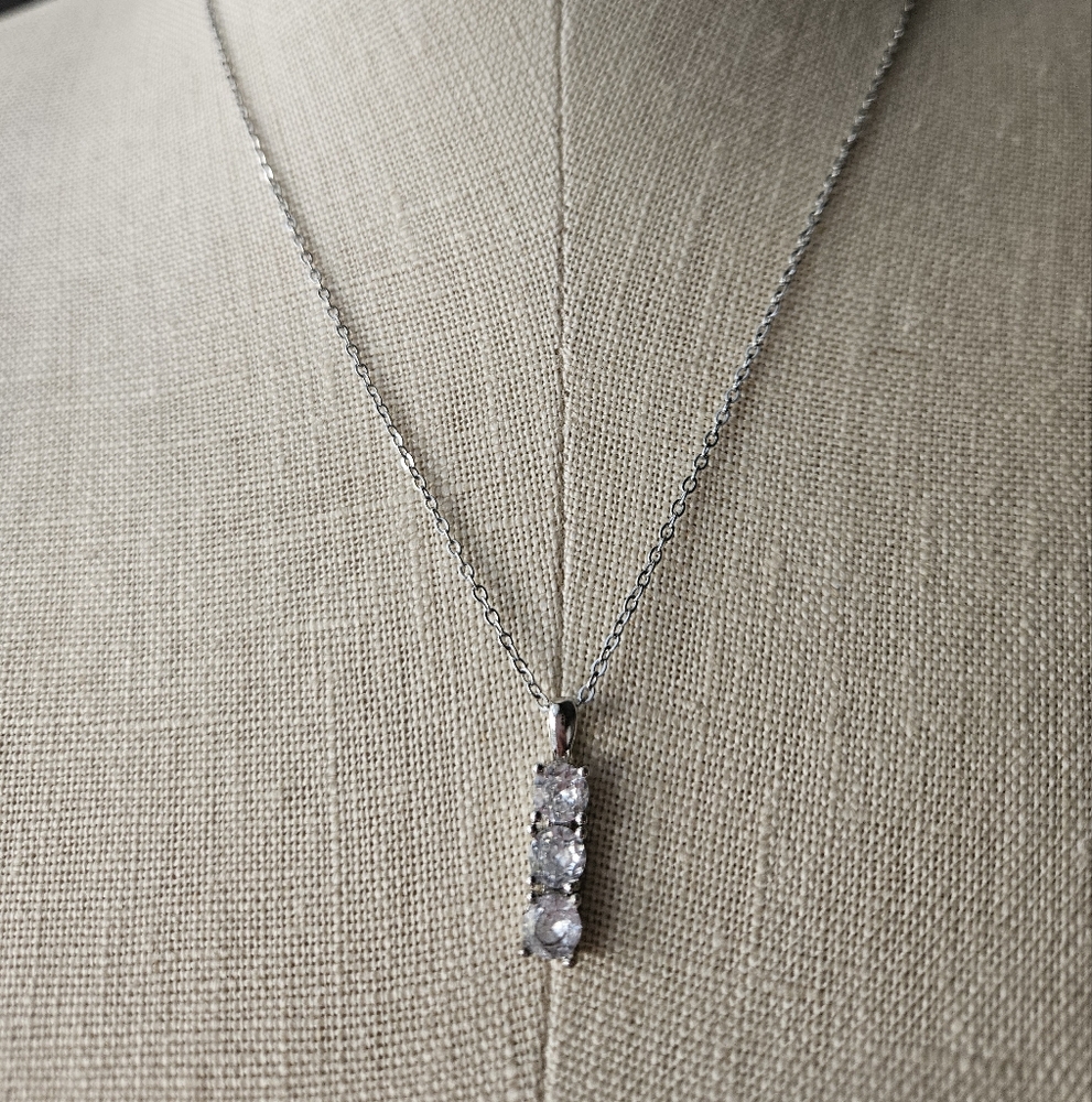 CZ Trilogy Sterling Silver Pendant